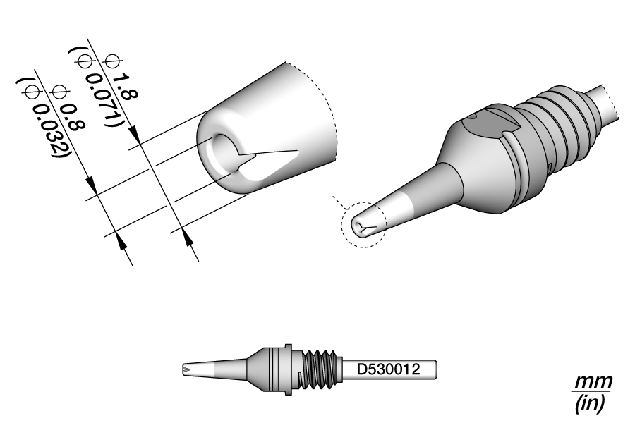 D530012 - Through-hole Desoldering Ø 0.8 PADS S1